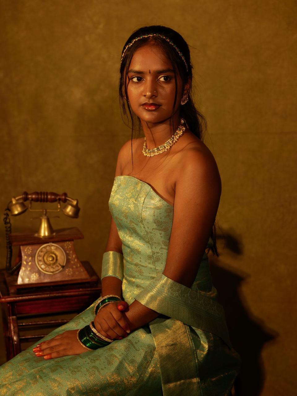 Look II - Drape Fluidity and Gilded Pallu Detail