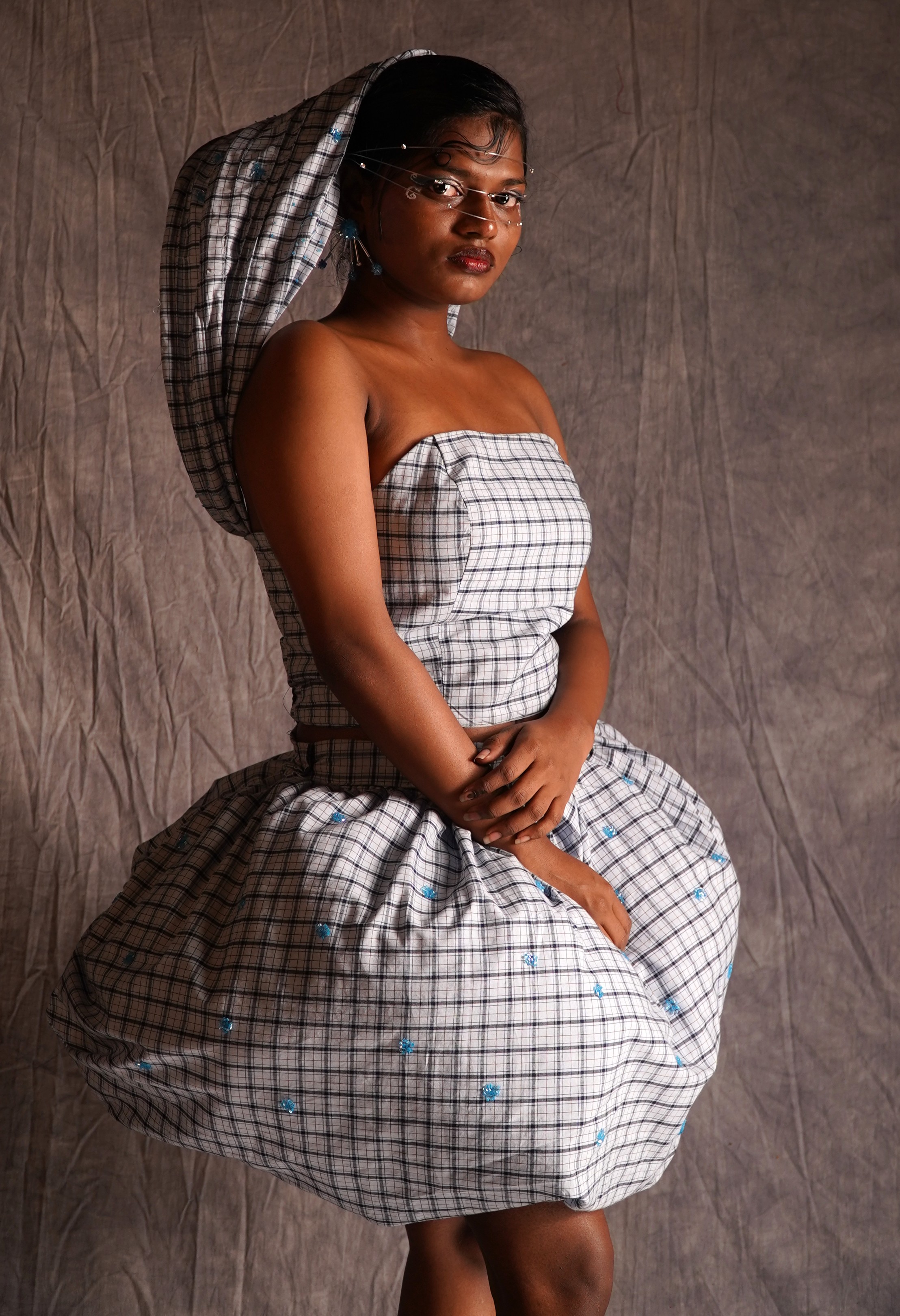 Look VII - Radial Shoulder Drape & Halo